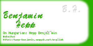 benjamin hepp business card